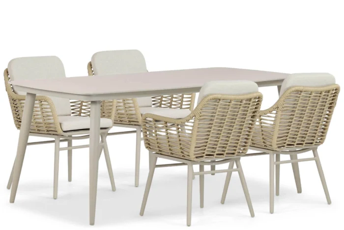 Coco Antoni/Vienna 180 cm dining tuinset 5-delig - Taupe-naturel-bruin