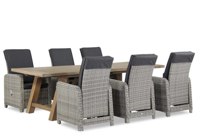Garden Collections Bello/Lazio 260 cm dining tuinset 7-delig – Grijs-antraciet