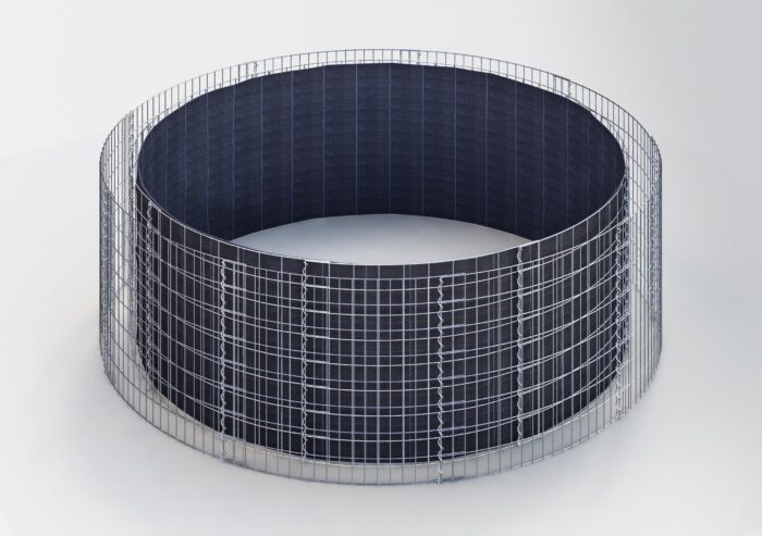 Gabiona Deutschland Rond verhoogd bed, buitendiameter 352 cm, hoogte 80 cm, maaswijdte 5 x 10 cm, wanddikte 15 cm