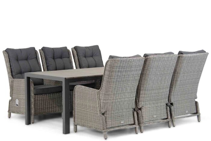 Garden Collections Kingston/Young 217 cm dining tuinset 7-delig – Grijs-antraciet