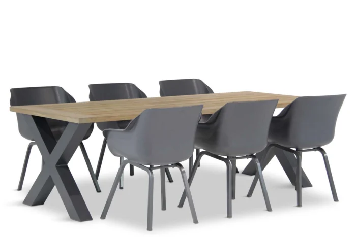 Hartman Sophie element/Cardiff 240 cm dining tuinset 7-delig - Grijs-antraciet