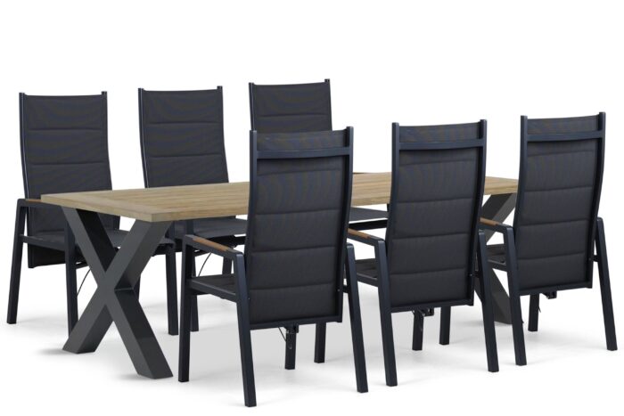Lifestyle Garden Furniture Essence/Cardiff 240×100 cm dining tuinset 7-delig – Grijs-antraciet