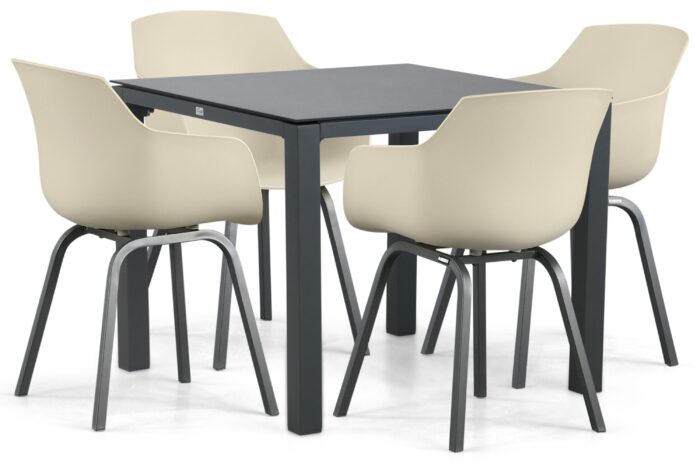 Lifestyle Garden Furniture Salina/Mateo 90 cm dining tuinset 5-elig – Taupe-naturel-bruin