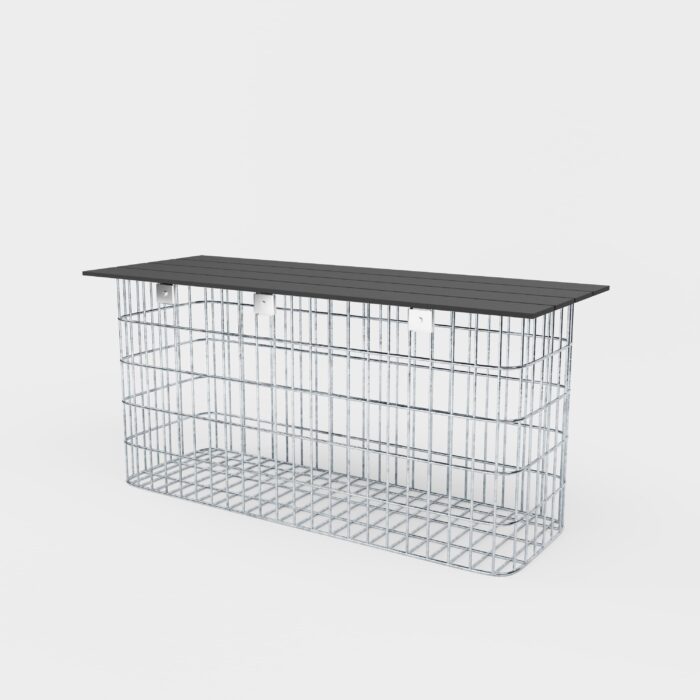 GABIONA Tuinbank 102 x 50 x 32 cm MW 5 x 10 cm thermisch verzinkt, met gerecycled bovenblad in antraciet
