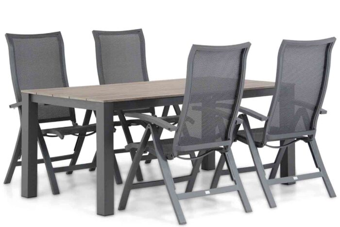 Presto Lucardo/Valley 180 cm dining tuinset 5-delig – Grijs-antraciet
