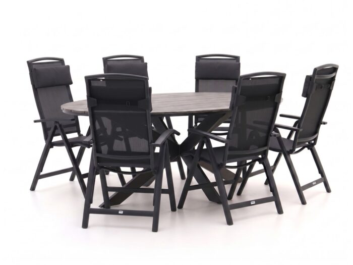 Forza Furniture Forza Capri/Fidenza ovaal 220cm dining tuinset 7-delig verstelbaar Laagste prijsgarantie!