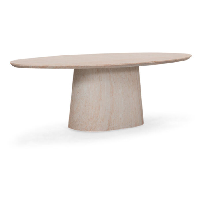 BUITEN living Max dining tuintafel 6 personen | polystone | travertinlook | 240cm ovaal – Travertin
