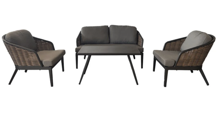 Oosterik home Loungeset hawaii nature grey – grijs