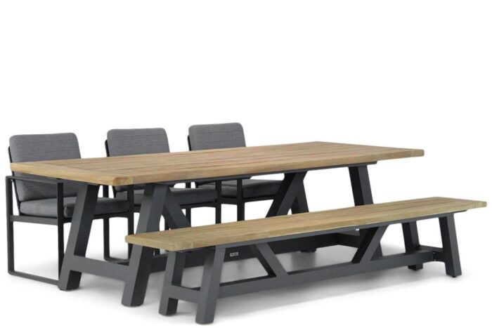 Santika Furniture Zaga/Trente 260 cm dining tuinset 5-delig – Grijs-antraciet