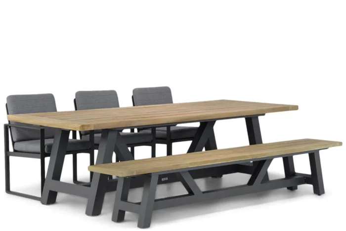 Santika Furniture Zaga/Trente 260 cm dining tuinset 5-delig - Grijs-antraciet
