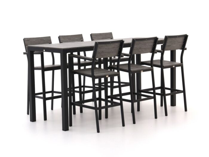 Bellagio tuinmeubelen Fidenza 220cm barset 7-delig – Zwart