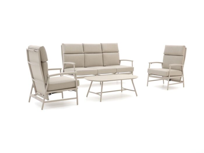 Bellagio tuinmeubelen Bellagio Bondeno stoel-bank loungeset 4-delig Laagste prijsgarantie! – Taupe