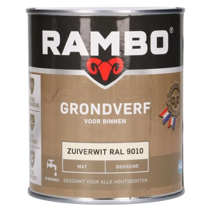 Rambo Grondverf binnen wit 0,75l