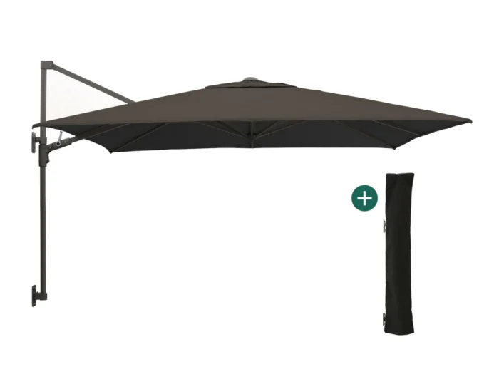 Shadowline muurparasol 250x250cm - Zwart