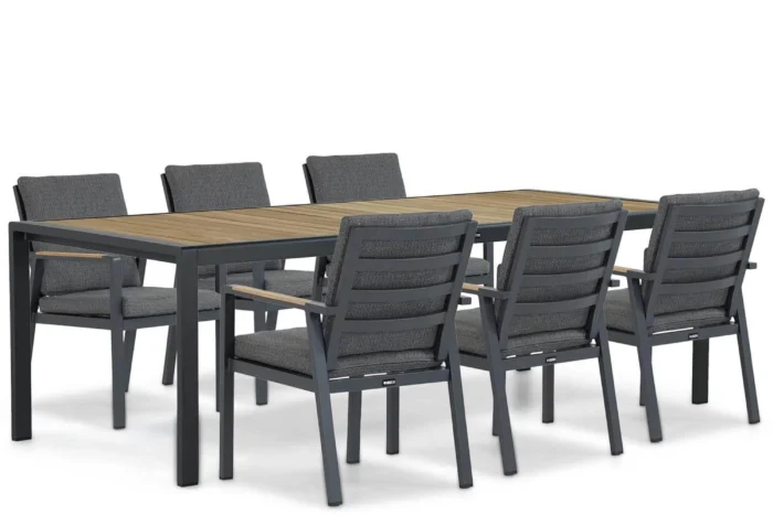 Lifestyle Garden Furniture Marseille/Valence 240 cm dining tuinset 7-delig - Grijs-antraciet