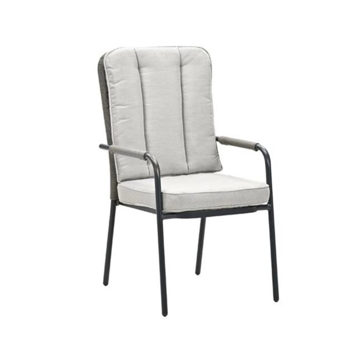 Garden impressions Venice Dining Tuinstoel Carbon Black/Desert Sand – beige;grijs