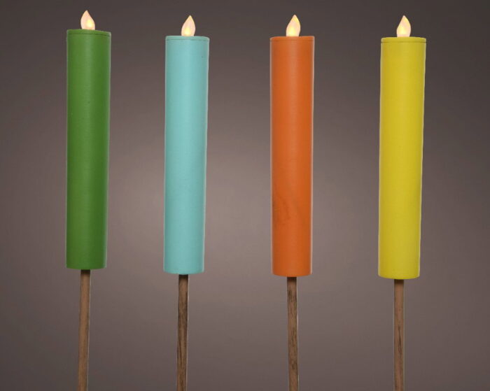 Decoris Solar kaars dia4-H90cm assorted – multi;zwart