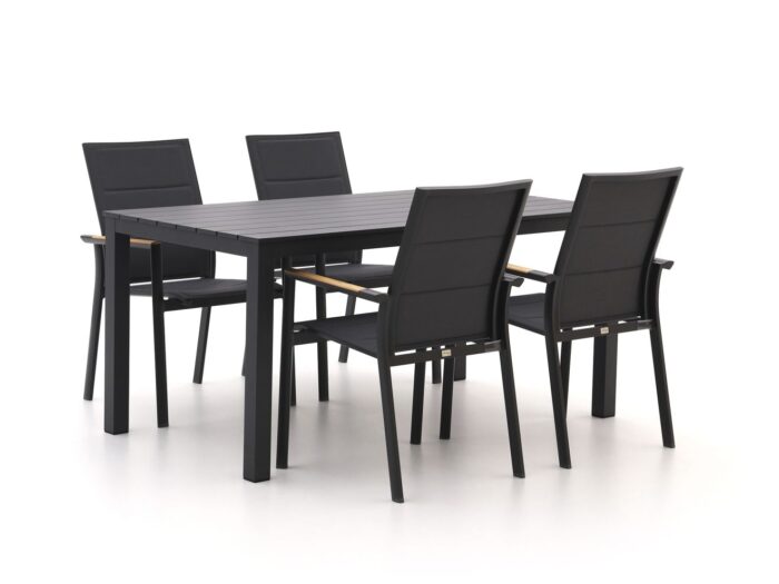Bellagio tuinmeubelen Bellagio Albinea/Menzano 160cm dining tuinset 5-delig stapelbaar Laagste prijsgarantie! – Grijs