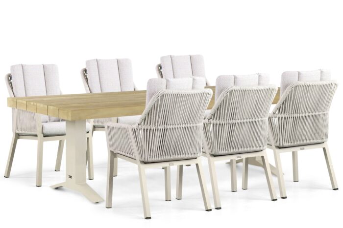 Lifestyle Garden Furniture Verona/Superior 260 cm dining tuinset 7-delig – Taupe-naturel-bruin