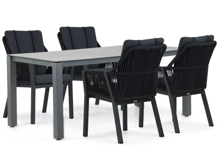 Lifestyle Garden Furniture Verona/Yoko 180 cm dining tuinset 5-delig – Grijs-antraciet