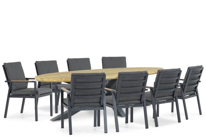 Lifestyle Garden Furniture Marseille/Diogo 280 cm dining tuinset 9-delig – Grijs-antraciet
