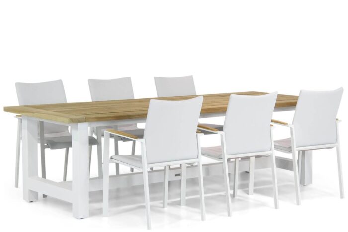 Lifestyle Garden Furniture Brandon/Los Angeles 260 cm dining tuinset 7-delig – Wit