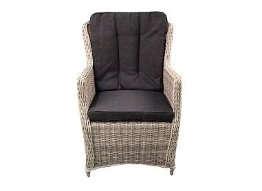 Own Canossa Dining Stoel Incl Handgreep Off White Half Rond Wicker - wit