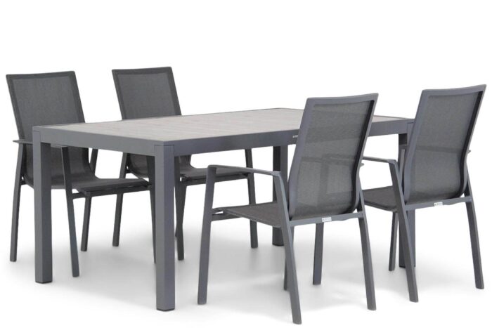 Lifestyle Garden Furniture Ultimate/Residence 164 cm dining tuinset 5-delig – Grijs-antraciet
