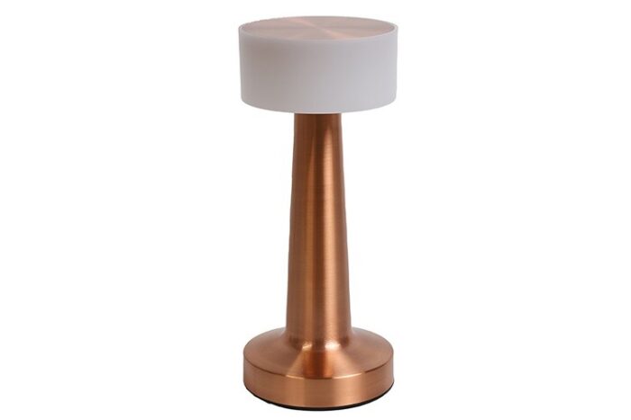 Decostar Tafellamp led Lampa metaal ro 9x9x21 cm koper/wit 1 stuk Countryfield