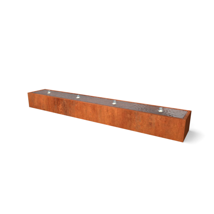 Geroba Taula cortenstaal watertafel 4000x600x400 mm – bruin