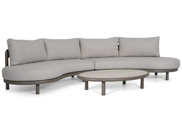 Santika Furniture Wave hoek loungeset 3-delig – Taupe-naturel-bruin