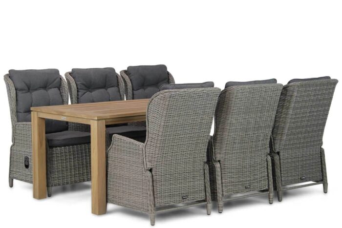 Garden Collections Edingburgh/Bristol 220 cm dining tuinset 7-delig – Old teak greywash