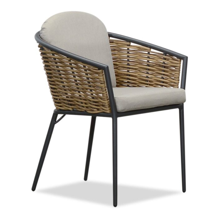 Denza Furniture Lucca dining tuinstoel stapelbaar | wicker + aluminium | zand