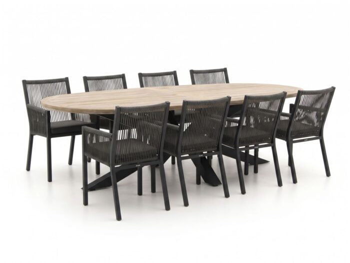 Manifesto Furniture Rivola/ROUGH-Y Ellips 280cm dining tuinset 9-delig