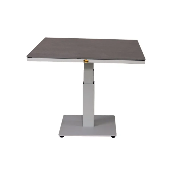 Oosterik home Pine Valley verstelbare lounge tafel mist grey 90 x 90 cm - grijs
