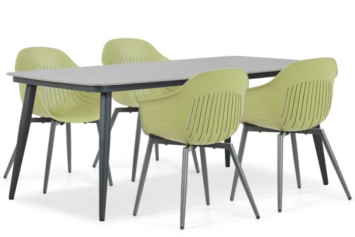 Lifestyle Garden Furniture Lissabon/Vienna 180 cm dining tuinset 5-delig – Groen