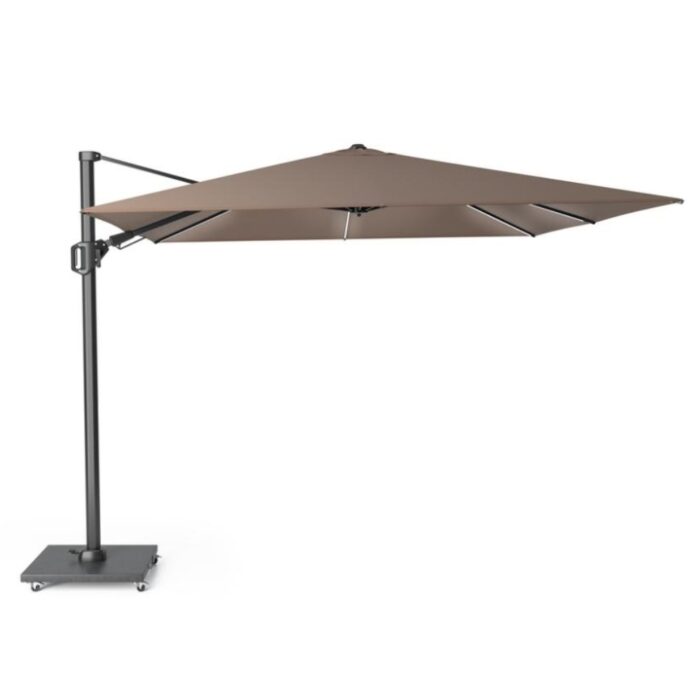 Platinum Challenger T² Glow zweefparasol premium doek | 300x300cm | Havana – Taupe – Naturel – Bruin
