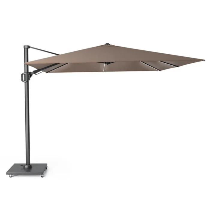 Platinum Challenger T² Glow zweefparasol premium doek | 300x300cm | Havana - Taupe - Naturel - Bruin