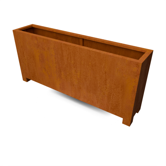 Geroba Artesa plantenbak cortenstaal met 10 cm poten L200 x B40 x H90 cm – bruin