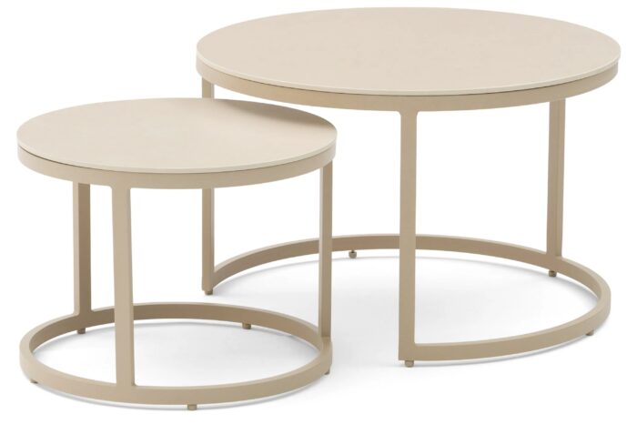 Coco Santander lounge tafelset 2-delig – Taupe-naturel-bruin
