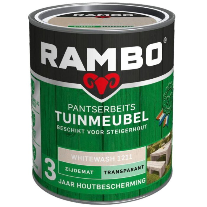 Rambo Pantserbeits tuinmeubel mat tr. 1211 0,75l – transparant;wit