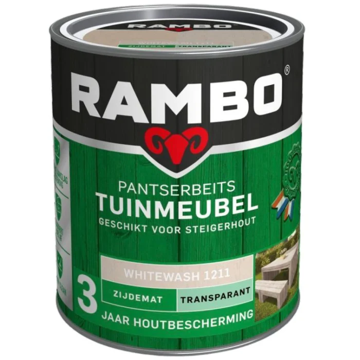 Rambo Pantserbeits tuinmeubel mat tr. 1211 0,75l - transparant;wit