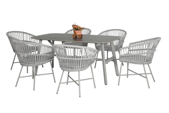 Oosterik home Diningset Cossato Oropa White – wit