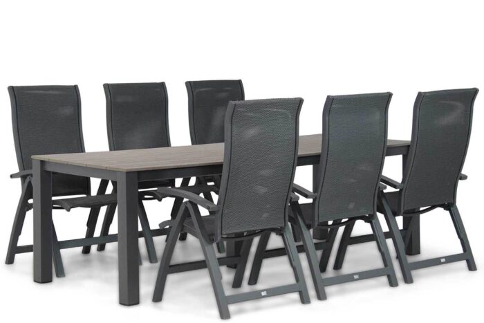 Presto Tarenta/Valley 240 cm dining tuinset 7-delig – Grijs-antraciet