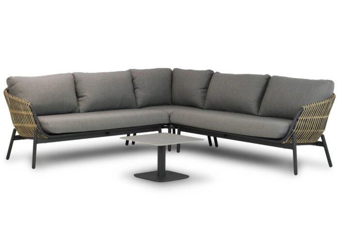 Coco Nathan/Ralph 60 cm hoek loungeset 4-delig – Taupe-naturel-bruin