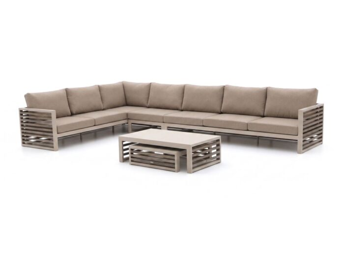 Bellagio tuinmeubelen Cadora hoek loungeset 5-delig links 7-zits – Taupe