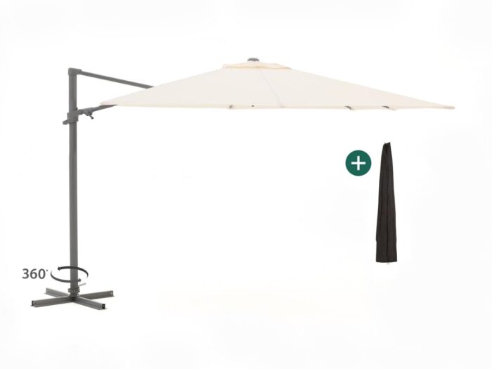 Shadowline Francisco zweefparasol 300x300cm Laagste prijsgarantie! – Wit
