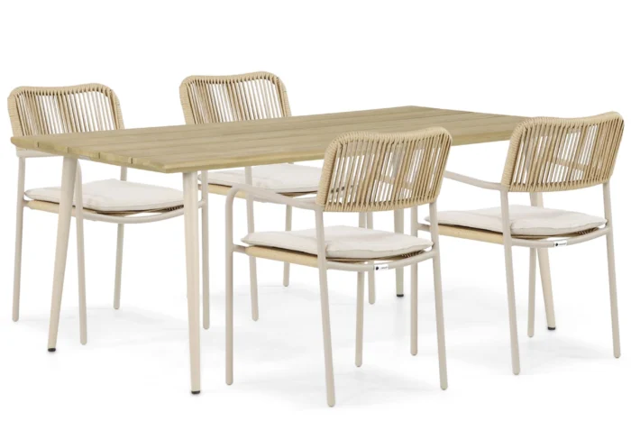 Coco Penya/Montana 180 cm dining tuinset 5-delig - Taupe-naturel-bruin
