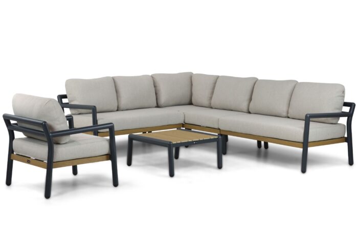 Santika Furniture Aulia hoek loungeset 6-delig – Grijs-antraciet