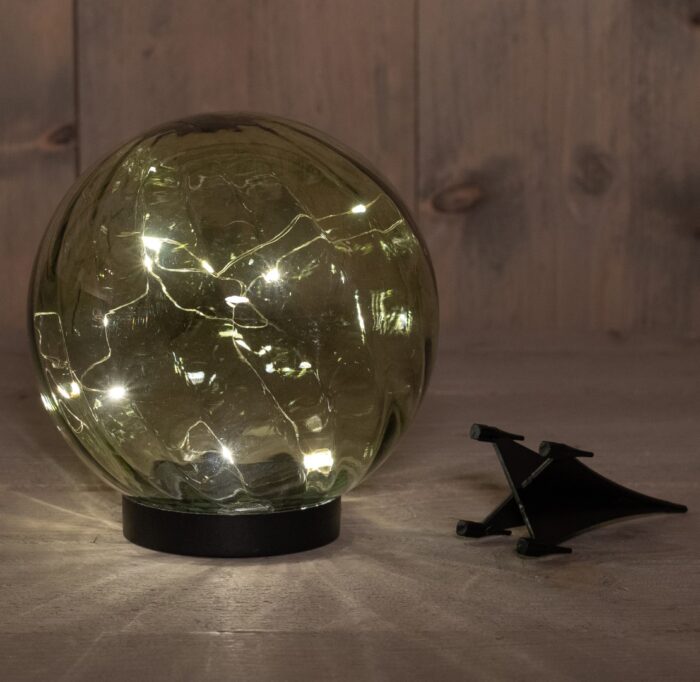 Annas collection Glazen Bol Groen 15 x 18 cm Met Steker solar Anna’s Collection